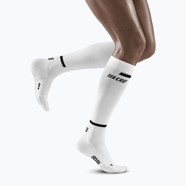 Moteriškos kompresinės bėgimo kojinės CEP Tall 4.0 white 4