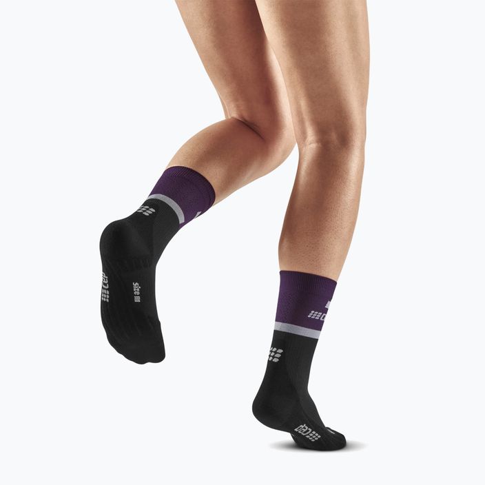 Moteriškos kompresinės bėgimo kojinės CEP 4.0 Mid Cut violet/black 6