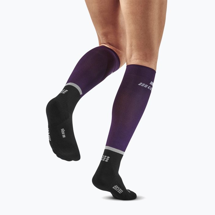 Moteriškos kompresinės bėgimo kojinės CEP Tall 4.0 violet/black 6