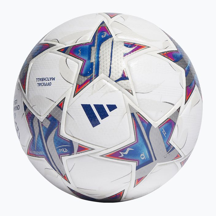 Futbolo kamuolys adidas UCL PRO 23/24 white/silver metallic/bright cyan/royal blue dydis 5 2