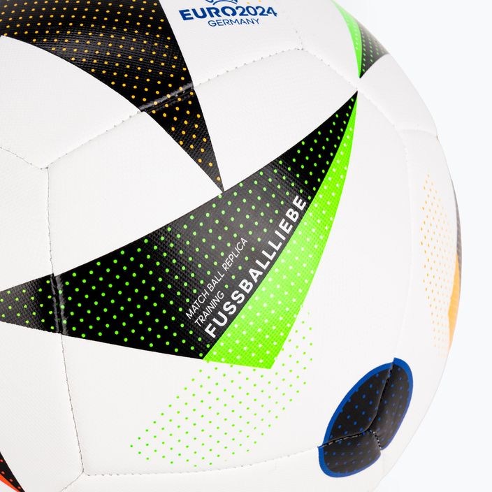 Futbolo kamuolys adidas Fussballiebe Trainig Euro 2024 white/black/glow blue dydis 5 3