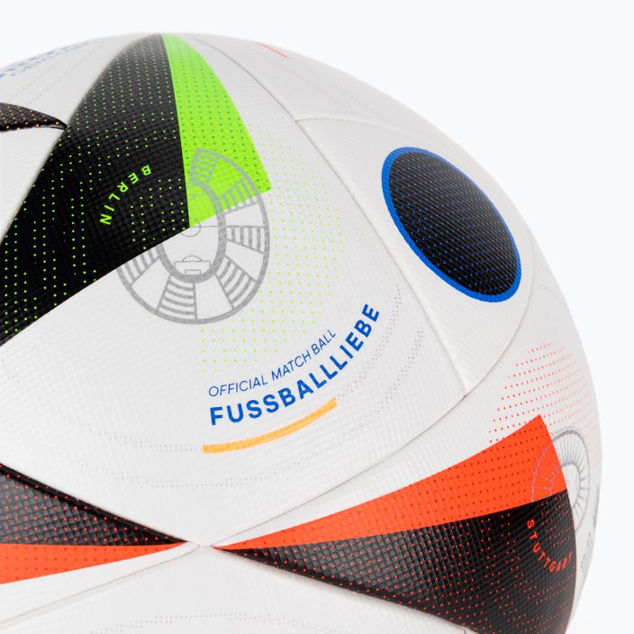 Futbolo kamuolys adidas Fussballliebe Competition Euro 2024 white/black/glow blue dydis 4 3