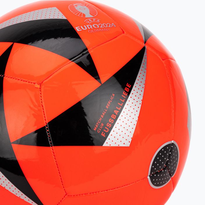 Krepšinio kamuolys adidas Fussballiebe Club Euro 2024 solar red/black/silver metallic dydis 4 3