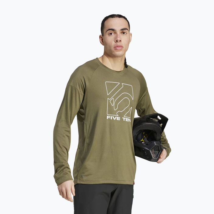 Vyriški dviračių marškinėliai ilgomis rankovėmis adidas FIVE TEN Long Sleeve Jersey olive strata