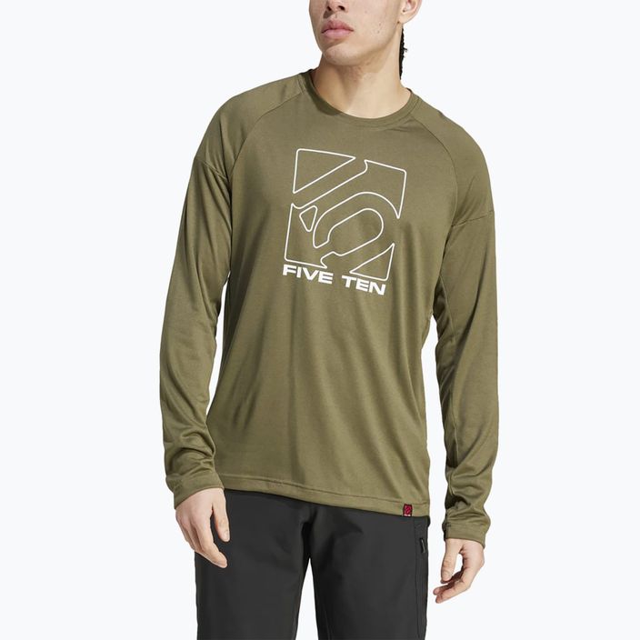 Vyriški dviračių marškinėliai ilgomis rankovėmis adidas FIVE TEN Long Sleeve Jersey olive strata 4