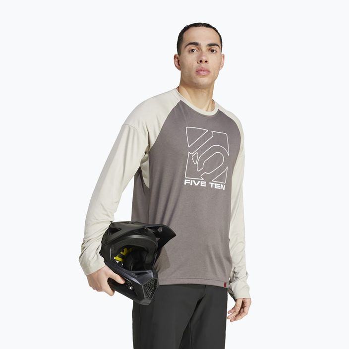 Vyriški dviračių marškinėliai ilgomis rankovėmis adidas FIVE TEN Long Sleeve Jersey charcoal/putty grey