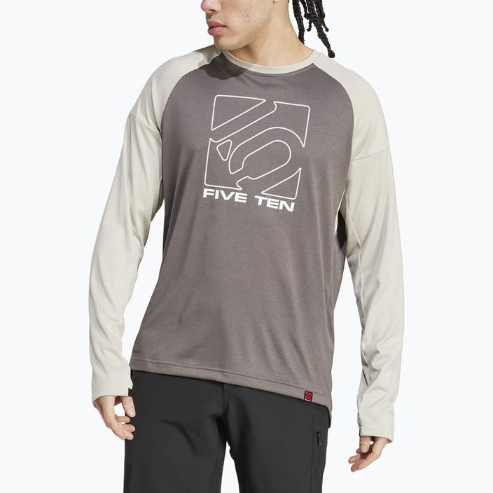 Vyriški dviračių marškinėliai ilgomis rankovėmis adidas FIVE TEN Long Sleeve Jersey charcoal/putty grey 4