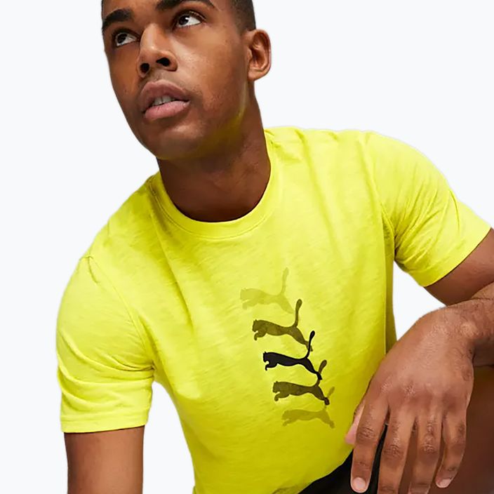 Vyriški treniruočių marškinėliai PUMA Graphic Tee Puma Fit yellow burst 3