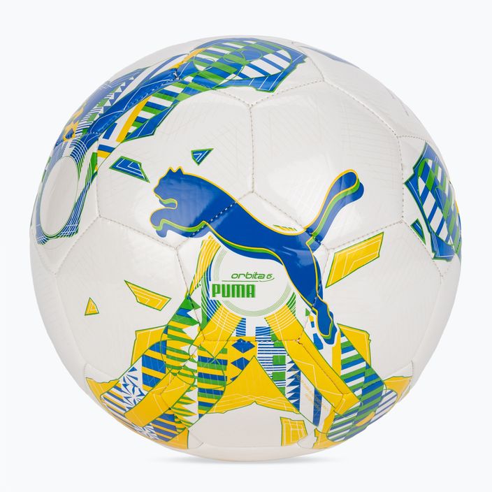 Futbolo kamuolys PUMA Orbita 6 FanwearCapsule MS puma white/pele yellow/puma green dydis 5