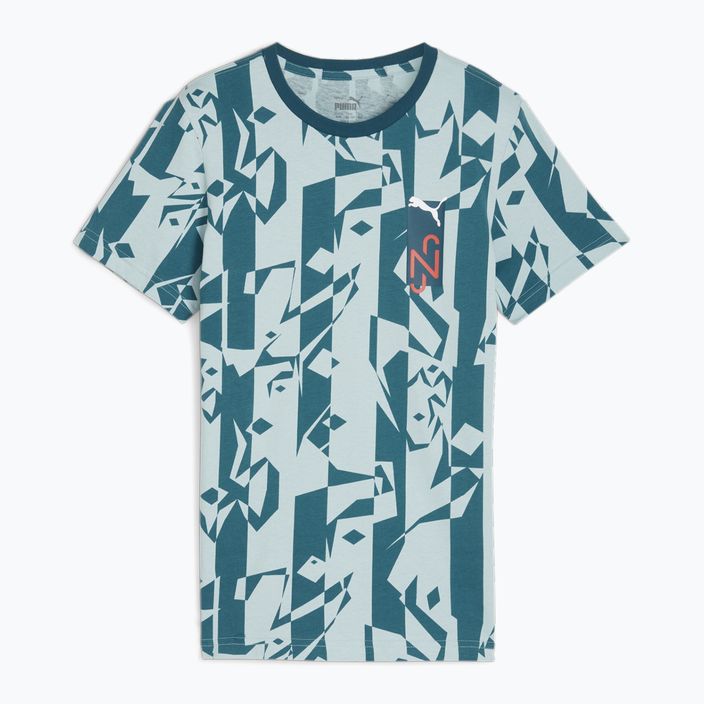 Vaikiški futbolo marškinėliai PUMA Neymar Jr Creativity Logo Tee ocean tropic/turquoise surf