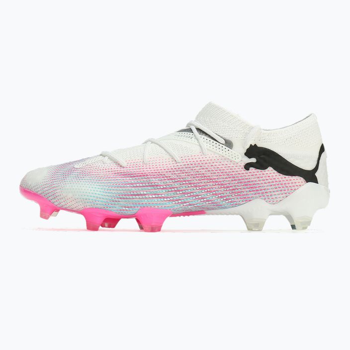 Futbolo batai PUMA Future 7 Ultimate Low FG/AG white/black/poison pink/bright aqua/silver mist 8