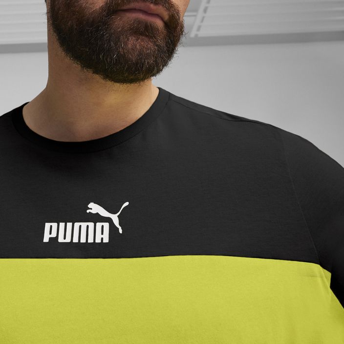 Vyriški marškinėliai PUMA ESS+ Block Tee puma black/lime sheen 5