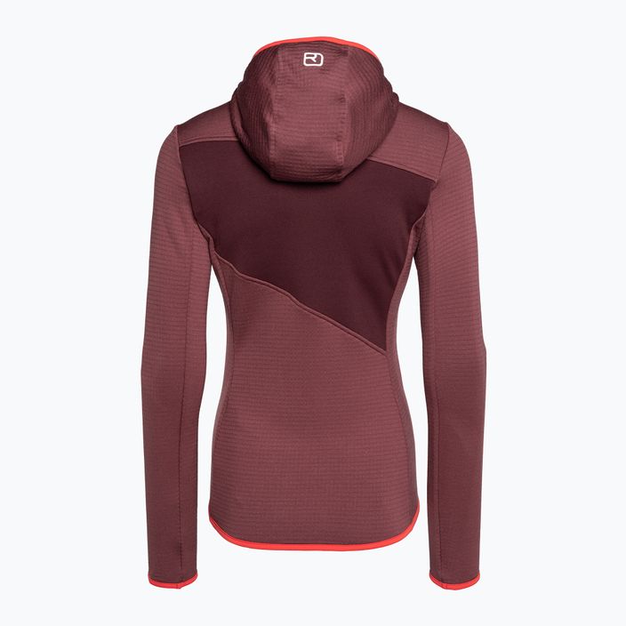 Moteriški trekingo džemperiai ORTOVOX Fleece Grid Hoody red 87201 7