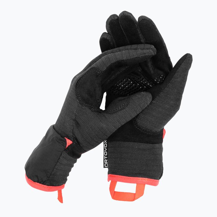 Moteriškos slidinėjimo pirštinės ORTOVOX Fleece Grid Cover black raven