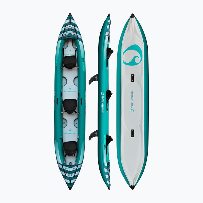 Trivietė pripučiama baidarė SPINERA Hybris 475 teal/white/grey 2