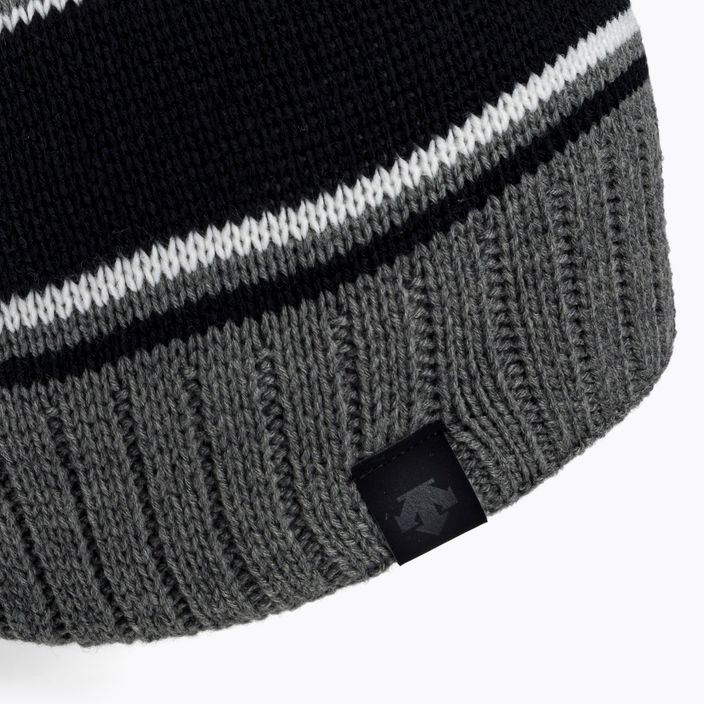 Vyriška žieminė kepurė su snapeliu Descente Rickey 9093 pilkai juoda DWBUGC02 3