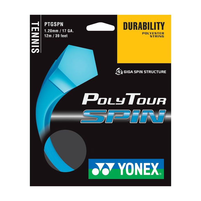 Teniso stygos YONEX Poly Tour SPIN Set 12 m mėlynos spalvos 2