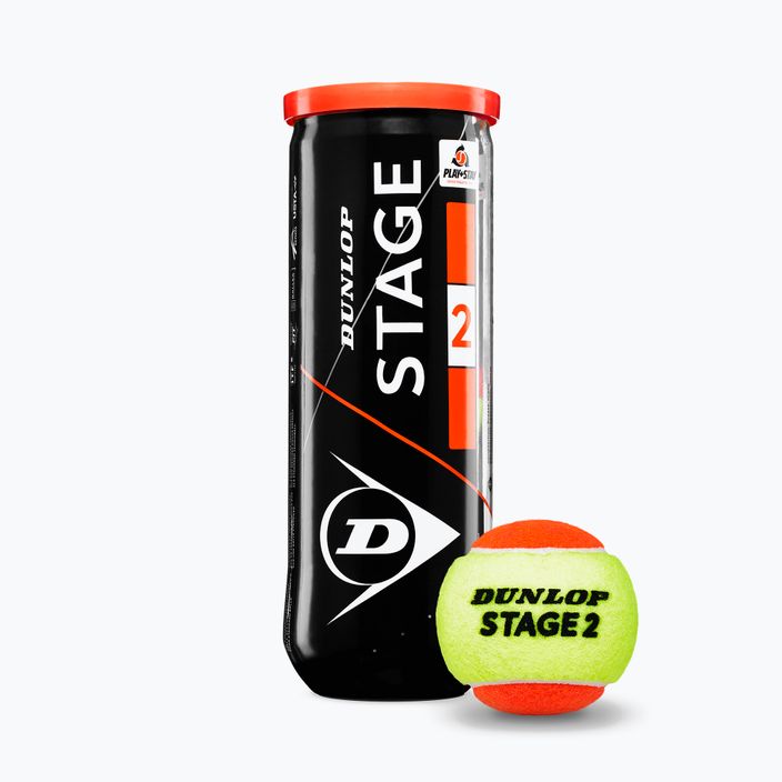 Dunlop Stage 2 vaikų teniso kamuoliukai 3 vnt. oranžiniai/geltoni 601339