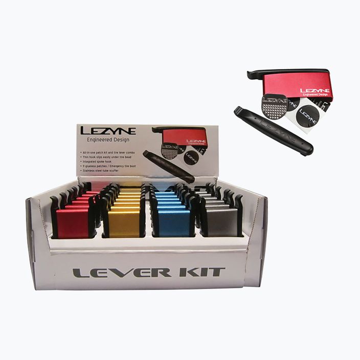Lezyne rinkinys LEVER KIT BOX 2x trinkelės, 6x pleistrai LZN-1-PK-LEVER-BOX24-V1