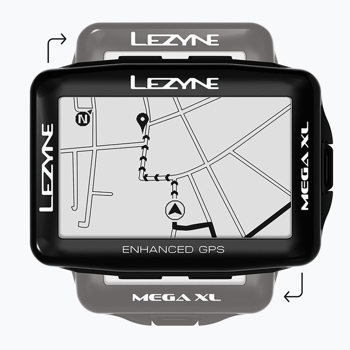 Lezyne MEGA XL GPS dviračių skaitiklis juodos spalvos LZN-1-GPS-MEGAXL-V104 5