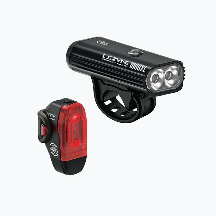 Lezyne Connect Smart 1000Xl/Ktv dviračių žibintų rinkinys, juodas 1-LED-32P-V104