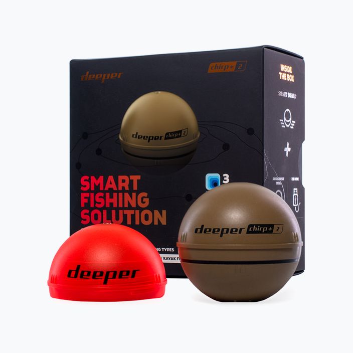 Deeper Smart Sonar Chirp+ 2.0 rudos spalvos žvejybos sonaras DP4H10S10 2