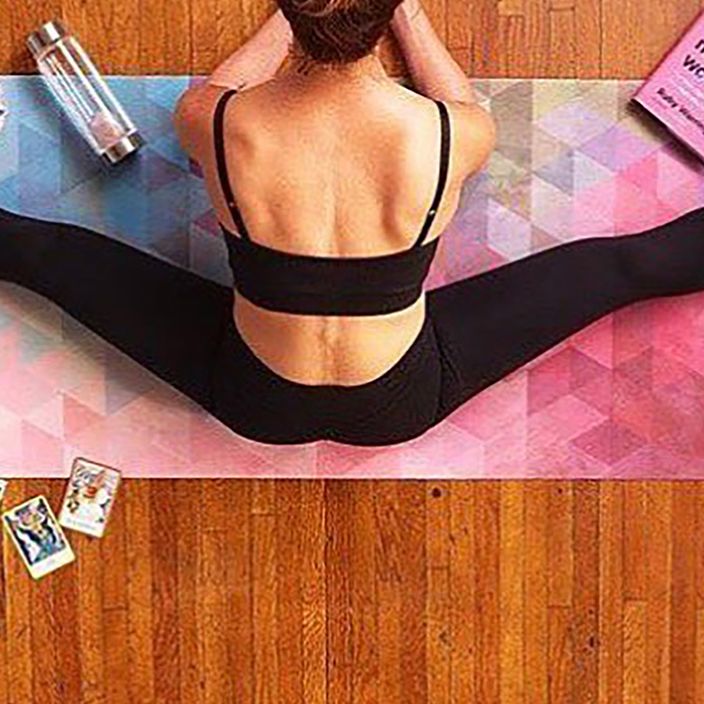 Yoga Design Lab kombinuotas 3,5 mm rožinis jogos kilimėlis Tribeca Sand 9
