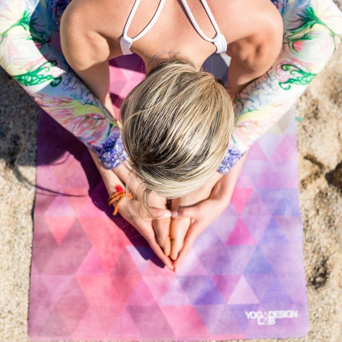 Yoga Design Lab kombinuotas 1,5 mm rožinis kelioninis kilimėlis jogai Tribeca Sand 7