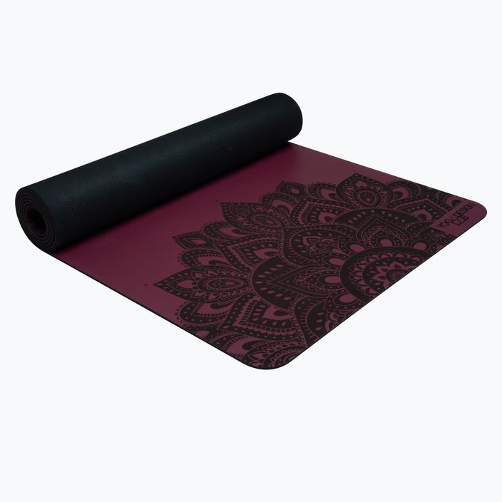 Yoga Design Lab begalybės jogos kilimėlis 5 mm violetinės spalvos Mandala Burgundy 7