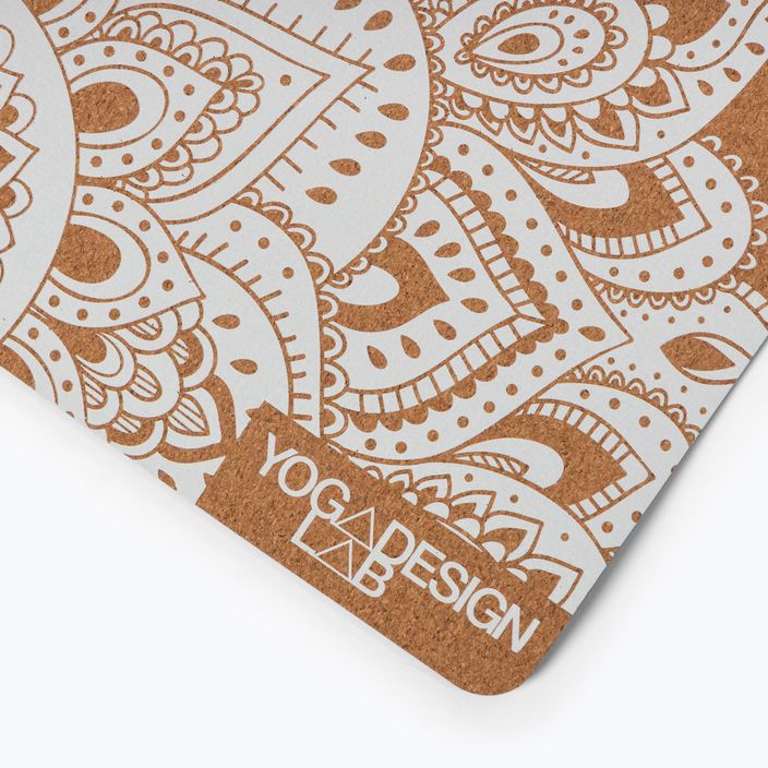 Yoga Design Lab kamštinis 5,5 mm rudos spalvos Mandala Baltas jogos kilimėlis 3