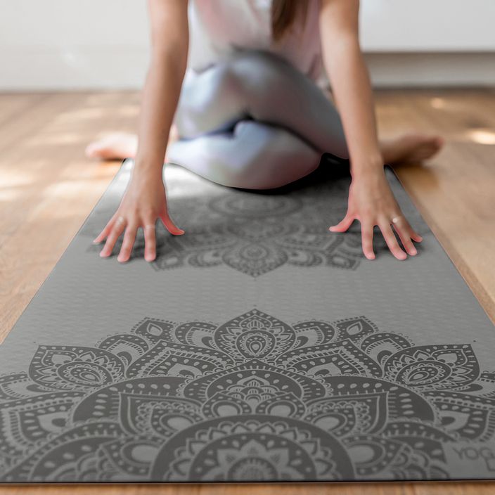 Yoga Design Lab Flow Pure 6 mm žalias Mandala Charcoal jogos kilimėlis 6