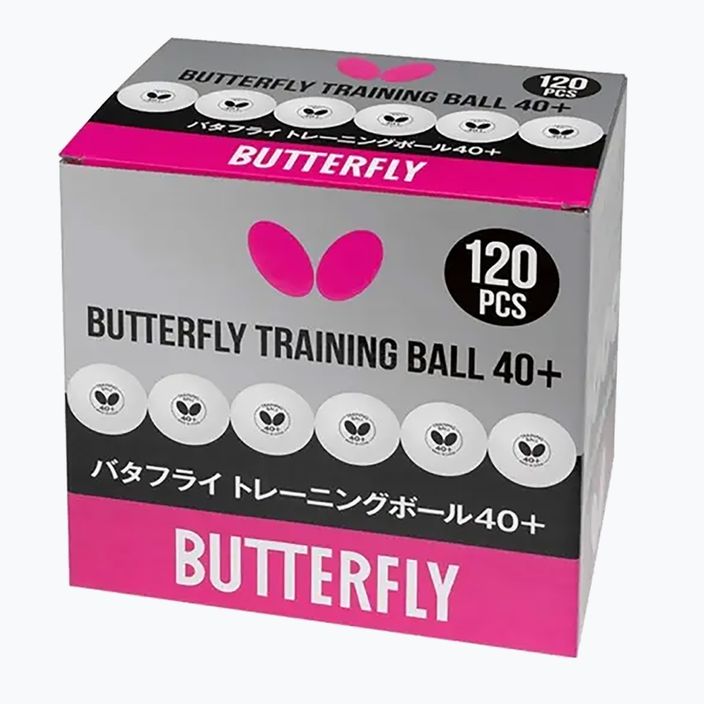 Butterfly stalo teniso kamuoliukai 120 vnt. balti. 2