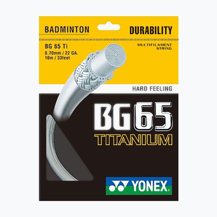 Badmintono stygų rinkinys YONEX BG 65 Ti 10 m baltas