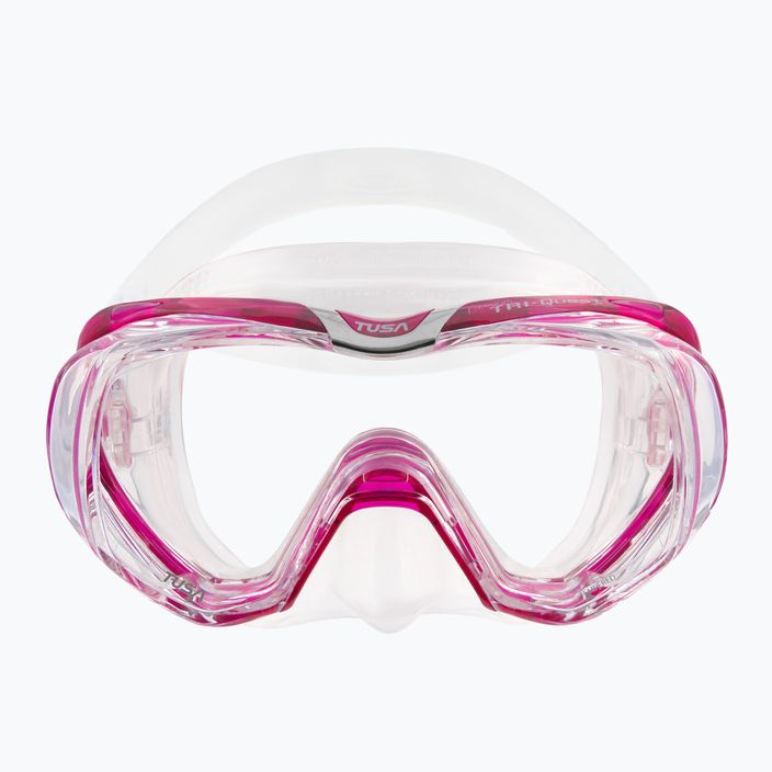 TUSA Tri-Quest Fd nardymo kaukė rožinės ir skaidrios spalvos M-3001 2