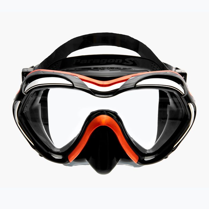 TUSA Paragon S kaukė nardymo kaukė juoda ir oranžinė M-1007 2