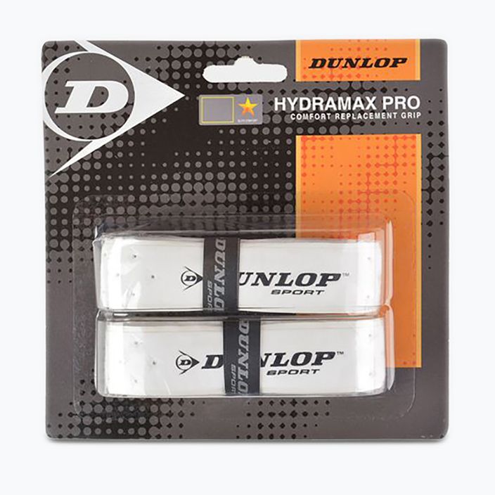 Dunlop Hydramax Pro skvošo raketės apvyniojimas 2 vnt. baltos spalvos 613251