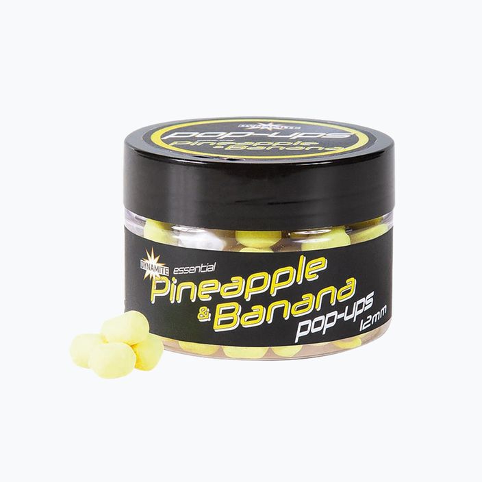 Dynamite Baits Essential Pineaple Banana Pop Ups karpių plūdės rutuliukai geltonos spalvos ADY041616