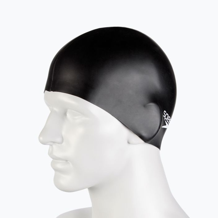 Speedo plokščia silikoninė plaukimo kepurė juoda 8-709910001 2