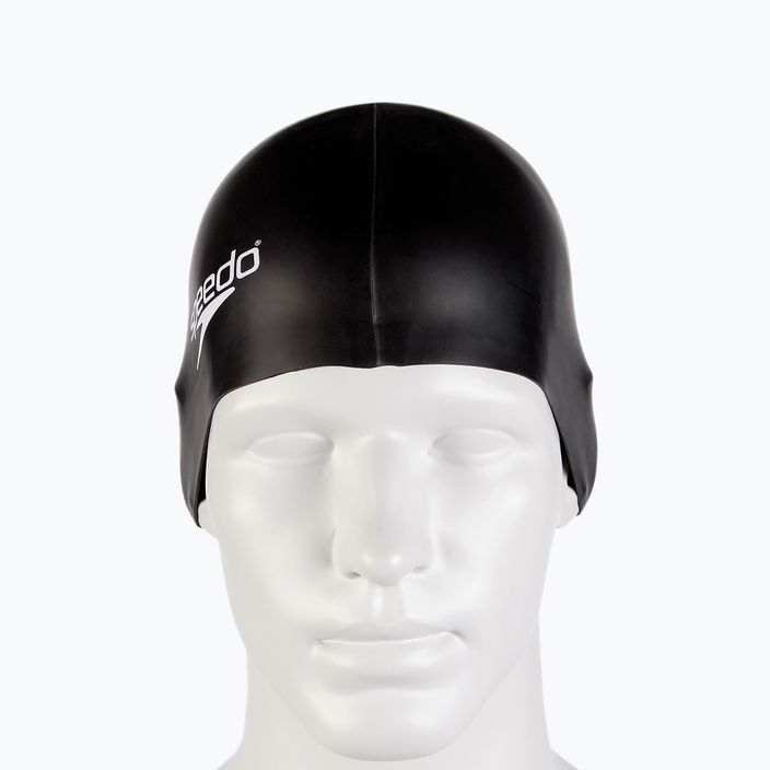 Speedo plokščia silikoninė plaukimo kepurė juoda 8-709910001 3