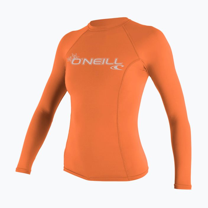 Moteriški plaukimo marškinėliai ilgomis rankovėmis O'Neill Basic Skins LS Rash Guard light grapefruit