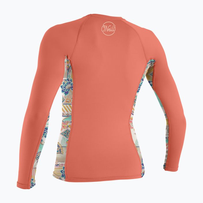 Moteriškas plaukimo kostiumas ilgomis rankovėmis O'Neill Side Print Rash Guard hx6 nectar/zephora 2