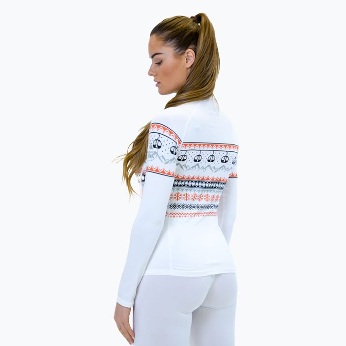 Moteriški termoaktyvūs marškinėliai ilgomis rankovėmis Surfanic Cozy Limited Edition Crew Neck white fairisle 2