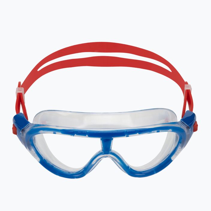 Speedo Rift Junior lavos raudonos/gražios mėlynos/skaidrios spalvos vaikiška plaukimo kaukė 8-01213C811 2