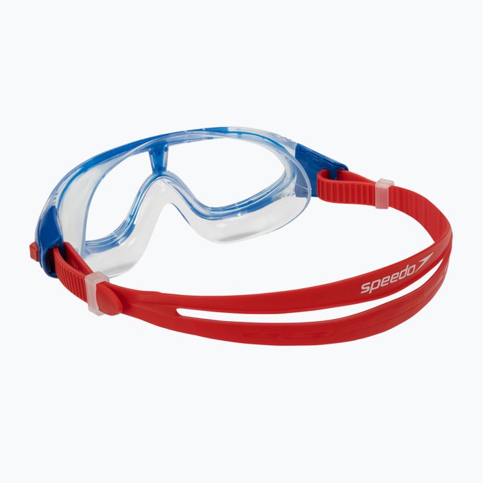 Speedo Rift Junior lavos raudonos/gražios mėlynos/skaidrios spalvos vaikiška plaukimo kaukė 8-01213C811 4