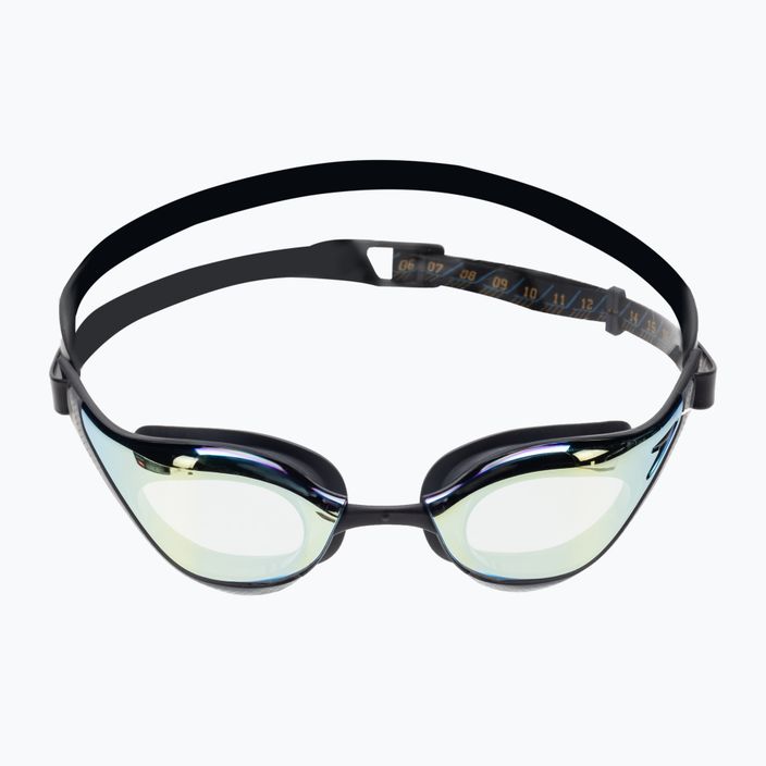 Speedo Fastskin Pure Focus Mirror plaukimo akiniai juodi/šaltai pilki/okean gold 68-11778D444 2