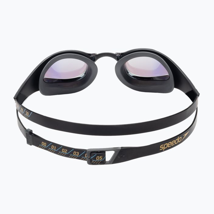 Speedo Fastskin Pure Focus Mirror plaukimo akiniai juodi/šaltai pilki/okean gold 68-11778D444 5