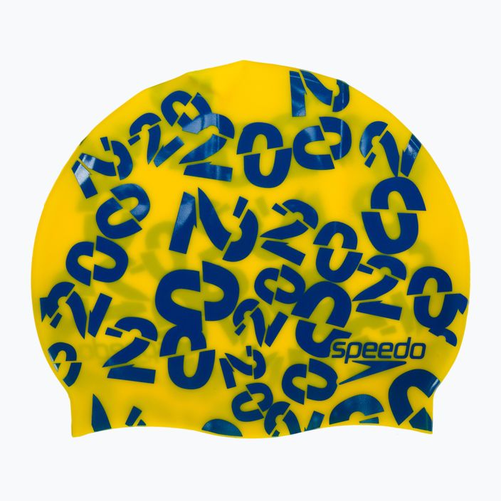 Speedo Geltonos spalvos vaikiška plaukimo kepuraitė su užrašu 68-08386D690