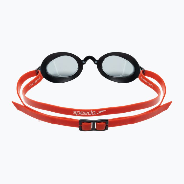 Speedo Fastskin Speedsocket 2 raudonos/juodos/šviesiai dūminės spalvos plaukimo akiniai 68-10896D628 5