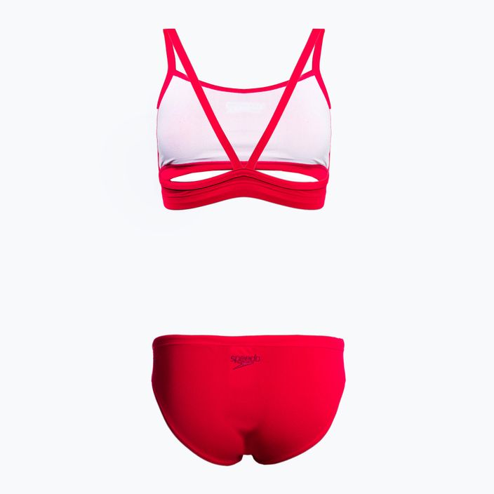 Speedo Essential Endurance+ Thinstrap Bikini moteriškas dviejų dalių maudymosi kostiumėlis red 126736446 2