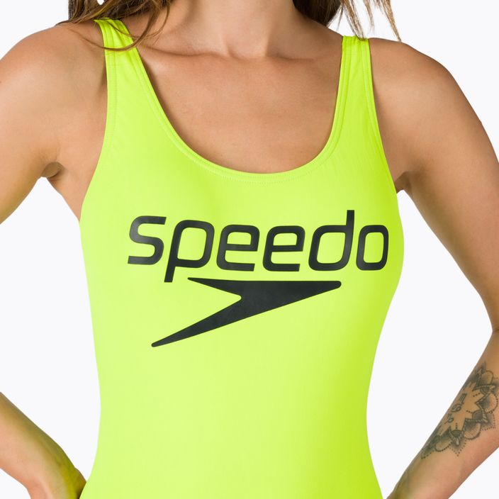 Speedo moteriškas vientisas maudymosi kostiumėlis Logo Deep U-Back F381 geltonas 12369F381 4